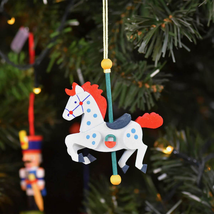 47710 Graupner Christmas Tree Ornament Carousel Horse Set of 6 Pieces