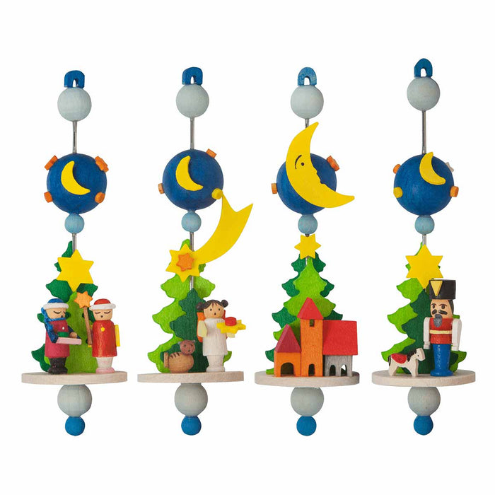 49100 Graupner Christmas Tree Ornament Spindle Set of 6 Pieces