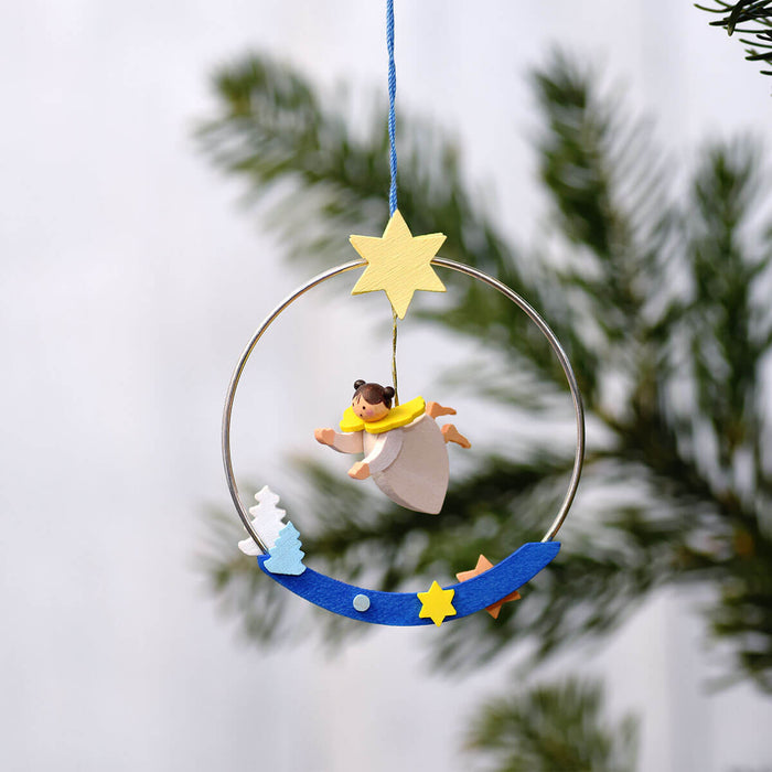 Graupner Christmas Tree Ornament - Ring with Angel and Santa Claus