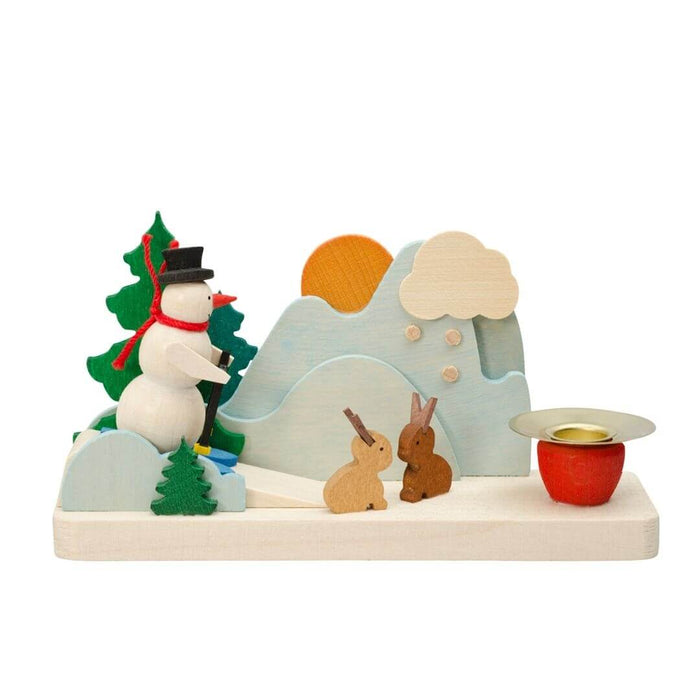 Graupner Candle Holder - Snowman with Rabbit