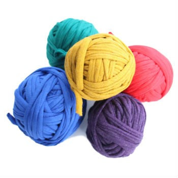70600050 Recycled Cotton T-Shirt Yarn 5x25mtrs Primary Colours