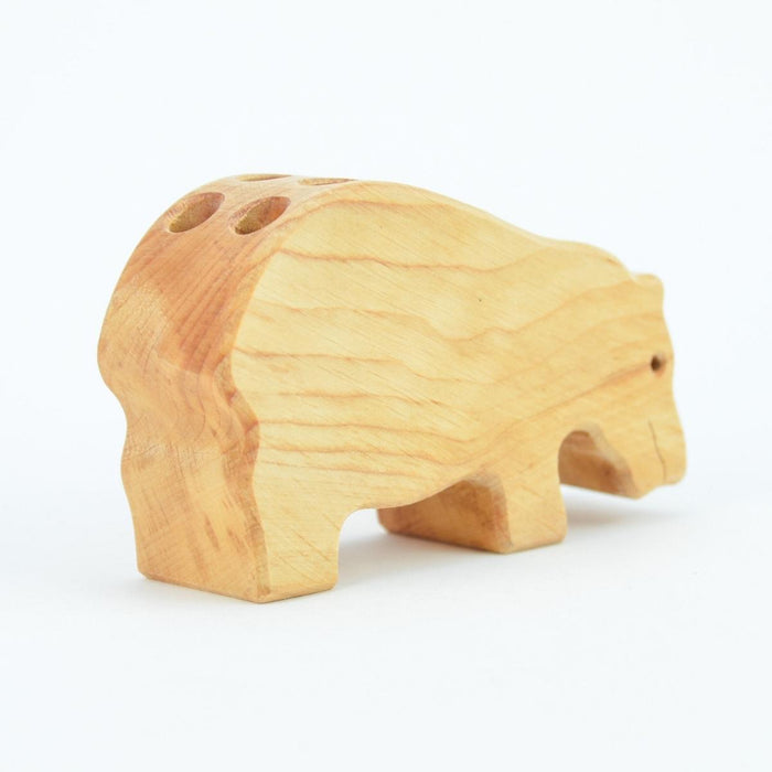 Drei Blatter Wooden Pencil Holder - Hippo, 12 holes