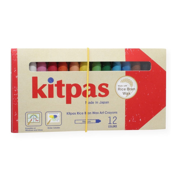 B-KMRW-12C Kitpas Rice Bran Wax Art Crayons 12 colours