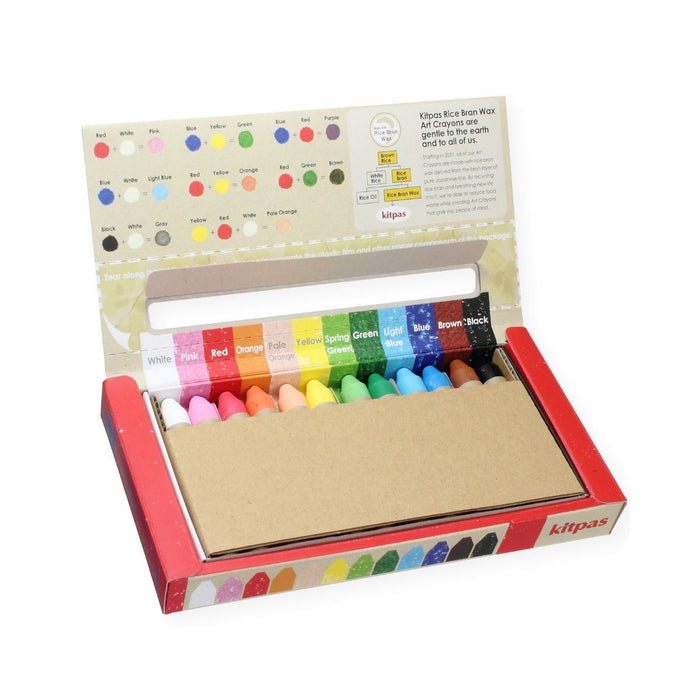 B-KMRW-12C Kitpas Rice Bran Wax Art Crayons 12 colours