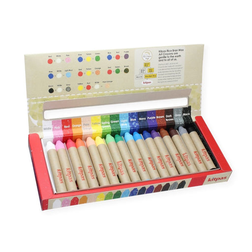 B-KMRW-16C Kitpas Rice Bran Wax Art Crayons 16 colours
