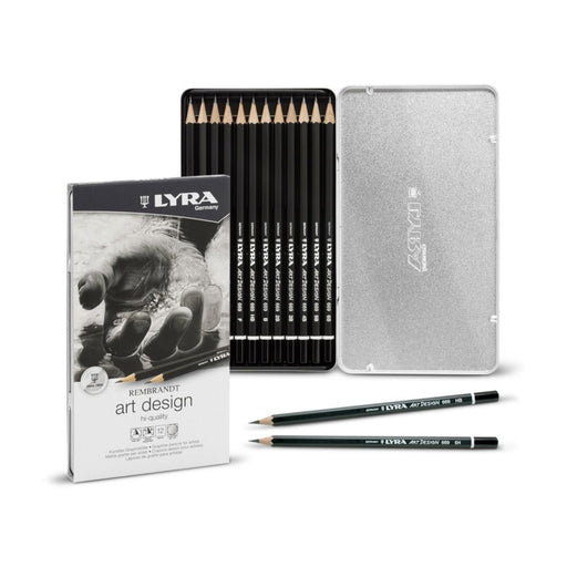 20505912 LYRA Art Design Set of 12 Graphite Pencils 6B-4H in a tin