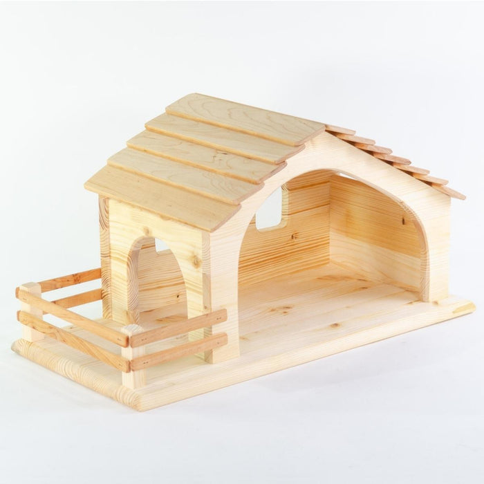 74005018 Drei Blatter Wooden Nativity Stable Large