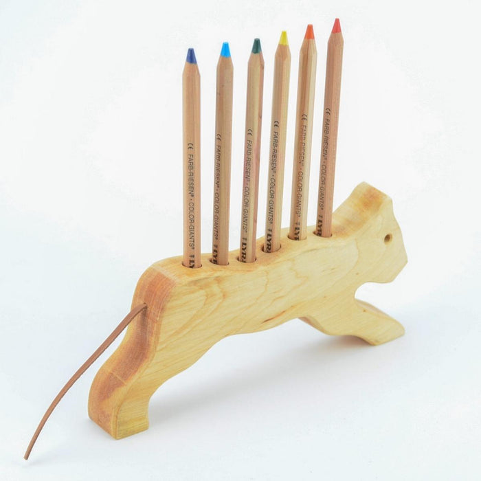 74001617 Drei Blatter Wooden Pencil Holder Cat - 6 holes