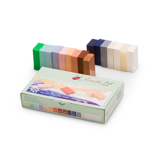 99535160 Encaustic Art Encaustic Hot Wax Art Blocks Assortment of 16 Blocks - Soft Pastels Selection