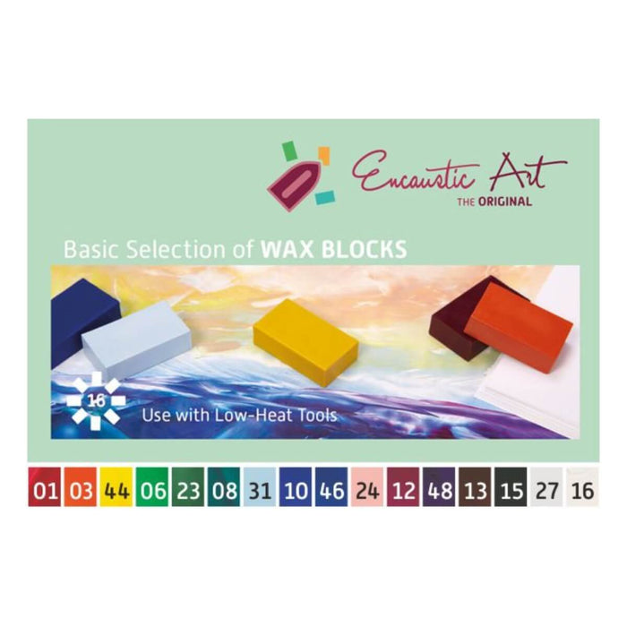 99535110 Encaustic Art Encaustic Hot Wax Art Blocks Assortment of 16 Blocks - Basic Selection