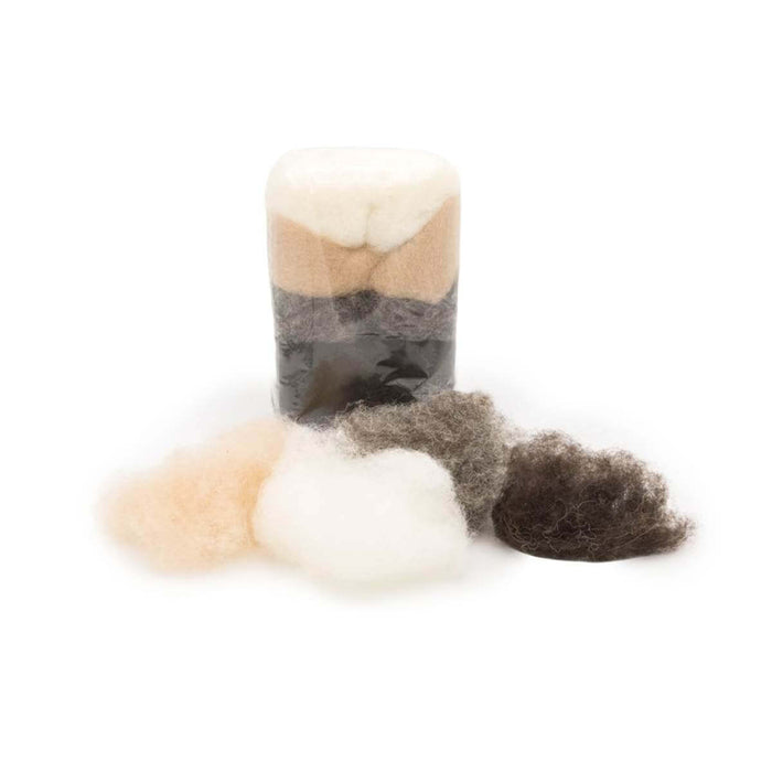 35325150 Filges Organic Wool Fleece - 4 Earth Tones 100g