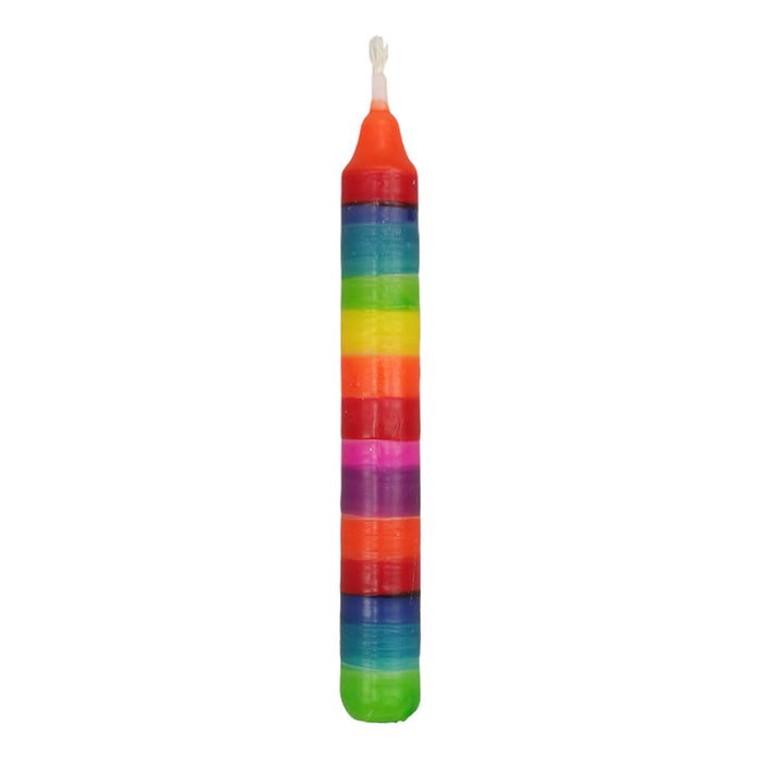 70422723 Gluckskafer Birthday Cake or Birthday Ring Candle 10x1.8cm -  Rainbow Horizontal Stripe