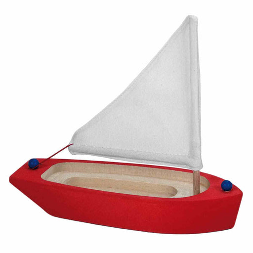 70426414 Gluckskafer Sailing Boat wooden  Red 22cm