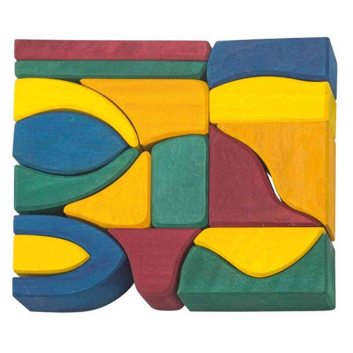 70423287 Gluckskafer Wooden Blocks 17 pcs coloured big 6cm wide