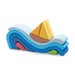 70423188 Gluckskafer Wooden Blocks - Wave Boat, 13 Parts, 24x6x11.5cm