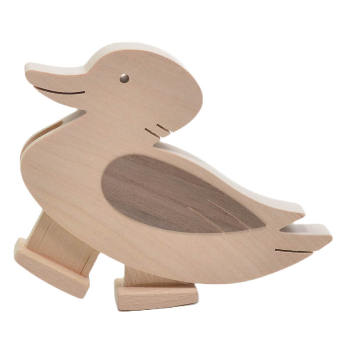 72052103 Grunspecht Wooden Walking Duck with Track