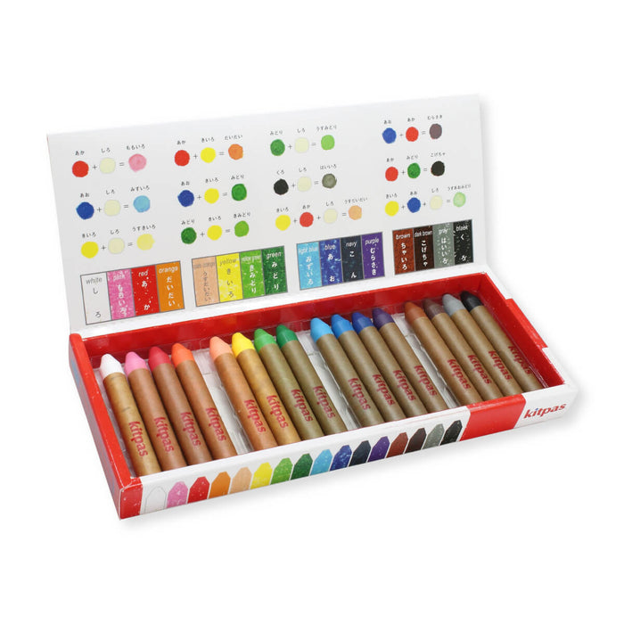 KT-KM-16C Kitpas Medium Stick Crayons 16 colours