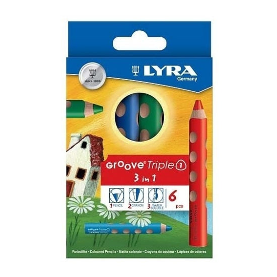 213831060 LYRA Groove Triple One 3 in 1 (Colour Pencil, Watercolour and Wax Crayon)