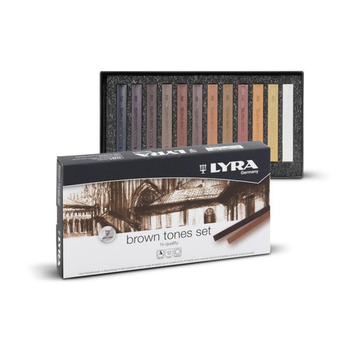 215641121 Lyra Polycrayon Soft Pastels 12 Brown Tones Set