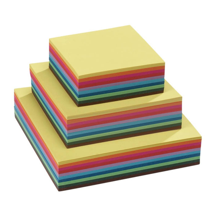 10520112 Square Folding Paper Light 60gm 500 ass sheets 10 colours 12cm