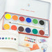 85046000 Stockmar Watercolour Paint Set in Tin 12 Opaque Colours, White, Brush + Mixing Palette